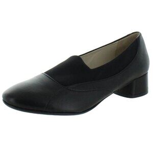 NEW Amalfi Recanati Block Heel Round Toe Leather Pumps in‎ Black, Size 7.5 SS